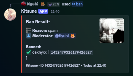 A moderation embed